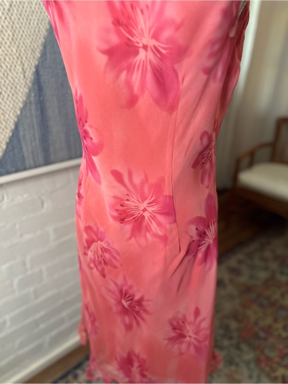 Studio 1 Pink Hibiscus 90s Style Sleeveless Dress - Picture 11 of 14